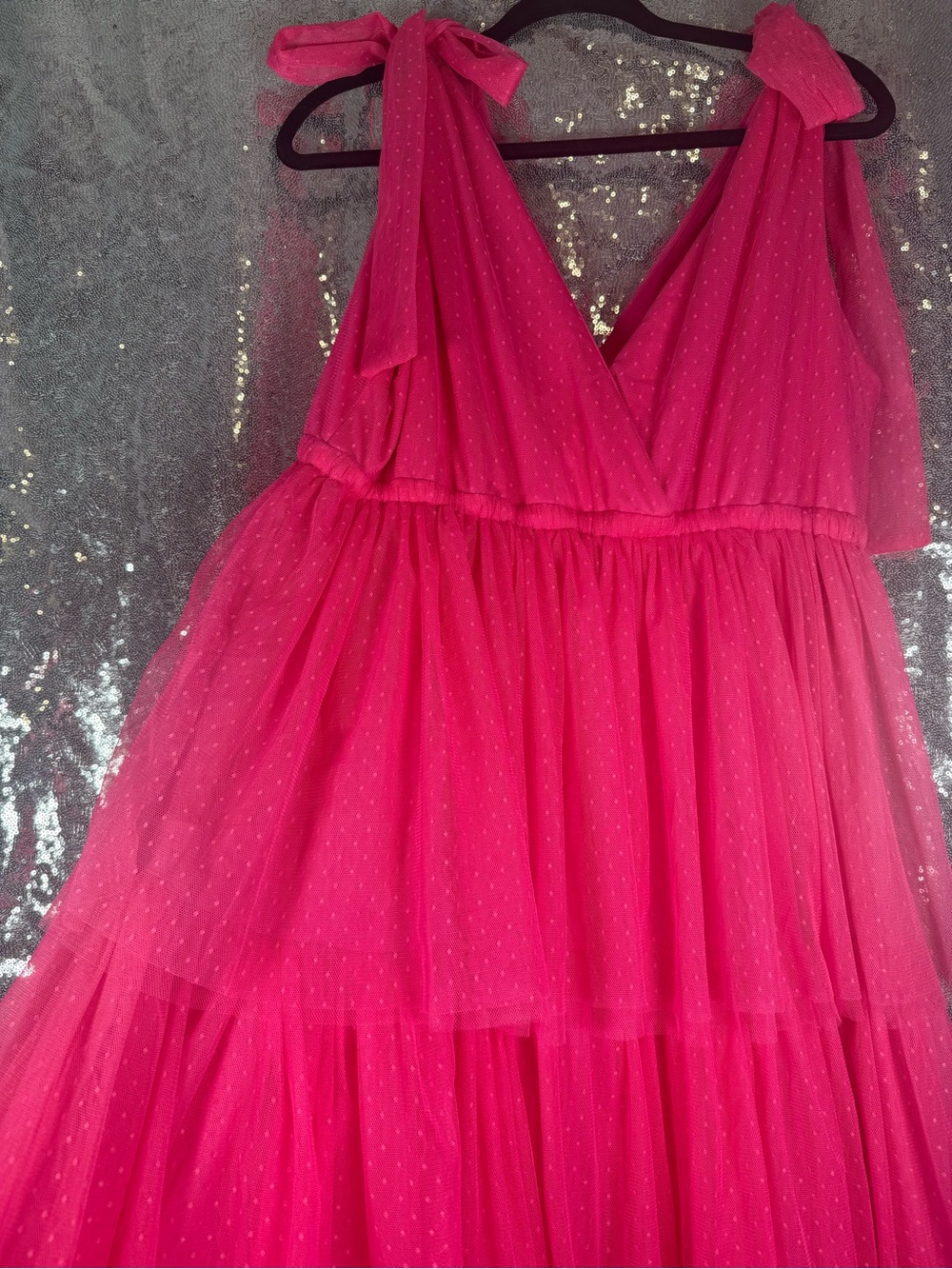 Baltic Born Hot Pink Tiered Tulle Dress - Picture 6 of 10